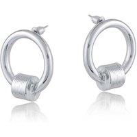 BIG METAL LONDON Women's FAY CIRCLE STUD EARRINGS in Silver | Size: 3 cm