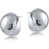 BIG METAL LONDON Women's SAM ROUND DOME STUD EARRINGS in Silver | Size: 2 cm