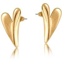 BIG METAL LONDON Women's CASSIA FOLDED HEART STUD EARRINGS in Gold | Size: 3 cm