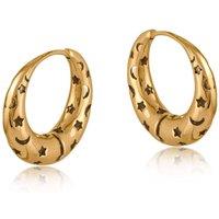 BIG METAL LONDON Women's SELENA CELESTIAL HOOP EARRINGS in Gold | Size: 2 cm