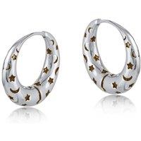 BIG METAL LONDON Women's SELENA CELESTIAL HOOP EARRINGS in Silver | Size: 2 cm