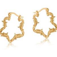 BIG METAL LONDON Women's SYLVANA BARBWIRE STAR EARRINGS in Gold | Size: 2 cm