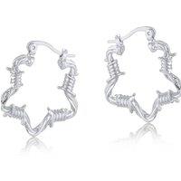 BIG METAL LONDON Women's SYLVANA BARBWIRE STAR EARRINGS in Silver | Size: 2 cm