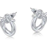 BIG METAL LONDON Women's LIMA KNOTTED STUD EARRINGS in Silver | Size: 2 cm