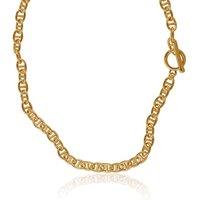 BIG METAL LONDON Women's SURPRISE ANCHOR CHAIN NECKLACE in Gold | Size: 16 cm