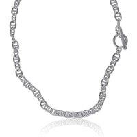 BIG METAL LONDON Women's SURPRISE ANCHOR CHAIN NECKLACE in Silver | Size: 16 cm