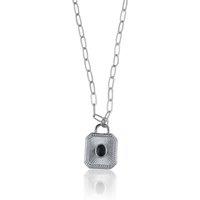 BIG METAL LONDON Women's LOLA PADLOCK CHARM NECKLACE in Silver | Size: 18 cm
