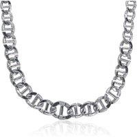 BIG METAL LONDON Women's SURPRISE ANCHOR STATEMENT CHAIN NECKLACE in Silver | Size: 16 cm