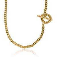 BIG METAL LONDON Women's ORIANNE STATEMENT CHAIN CHOKER in Gold | Size: 16 cm