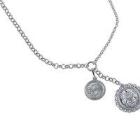 BIG METAL LONDON Women's DIMITRA DUAL CHARM CHAIN NECKLACE in Silver | Size: 20 cm