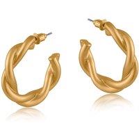 BIG METAL LONDON Women's FREYA TWISTED ROPE EARRINGS in Gold | Size: 3 cm