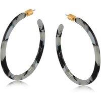BIG METAL LONDON Women's HORTENSE RESIN STATEMENT HOOP EARRINGS in Grey | Size: 5 cm