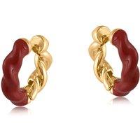 BIG METAL LONDON Women's SARAH ROPE TWO TONE EARRINGS in Red | Size: 2 cm