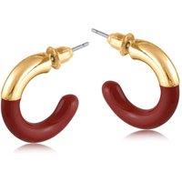 BIG METAL LONDON Women's SERINA TWO TONE ENAMELLED EARRINGS in Red | Size: 2 cm