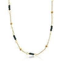 BIG METAL LONDON Women's CARINA STAINLESS STEEL NECKLACE in Green | Size: 40 cm