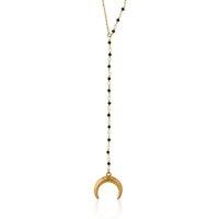 BIG METAL LONDON Women's ROXANA STAINLESS STEEL NECKLACE in Green | Size: 40 cm