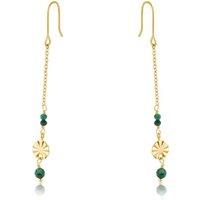 BIG METAL LONDON Women's PAMELA STAINLESS STEEL EARRINGS in Green | Size: 5 cm