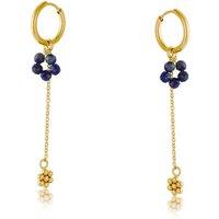BIG METAL LONDON Women's AMALIA STAINLESS STEEL EARRINGS in Blue | Size: 5 cm