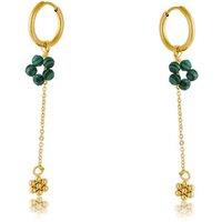 BIG METAL LONDON Women's AMALIA STAINLESS STEEL EARRINGS in Green | Size: 5 cm