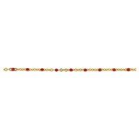 BIG METAL LONDON Women's LILY STAINLESS STEEL ANKLET in Red | Size: 22 cm