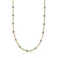 BIG METAL LONDON Women's LILY STAINLESS STEEL NECKLACE in Green | Size: 40 cm