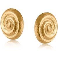 BIG METAL LONDON Women's ARIEL SHELL STAINLESS STEEL EARRINGS in Gold | Size: 2 cm