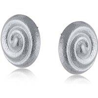 BIG METAL LONDON Women's ARIEL SHELL STAINLESS STEEL EARRINGS in Silver | Size: 2 cm