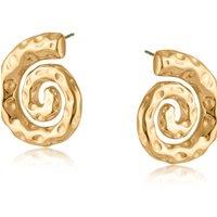 BIG METAL LONDON Women's CYAN SPIRAL STAINLESS STEEL EARRINGS in Gold | Size: 3 cm