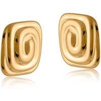 BIG METAL LONDON Women's CORALIE SWIRL SPIRAL STAINLESS STEEL EARRINGS in Gold | Size: 2 cm