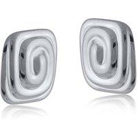 BIG METAL LONDON Women's CORALIE SWIRL SPIRAL STAINLESS STEEL EARRINGS in Silver | Size: 2 cm