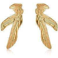 BIG METAL LONDON Women's STILIANA FLORAL STAINLESS STEEL EARRINGS in Gold | Size: 6 cm