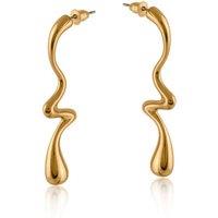 BIG METAL LONDON Women's ARIAL DROP STAINLESS STEEL EARRINGS in Gold | Size: 5 cm
