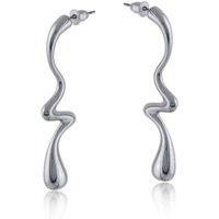 BIG METAL LONDON Women's ARIAL DROP STAINLESS STEEL EARRINGS in Silver | Size: 5 cm