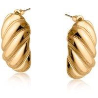 BIG METAL LONDON Women's ARABELLA WAVY STAINLESS STEEL EARRINGS in Gold | Size: 3 cm