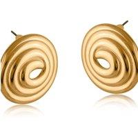 BIG METAL LONDON Women's CAMELIA SWIRL STAINLESS STEEL EARRINGS in Gold | Size: 3 cm