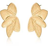 BIG METAL LONDON Women's CARA FLORAL STAINLESS STEEL EARRINGS in Gold | Size: 5 cm