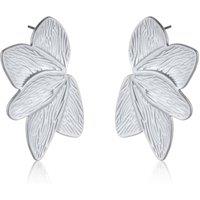 BIG METAL LONDON Women's CARA FLORAL STAINLESS STEEL EARRINGS in Silver | Size: 5 cm