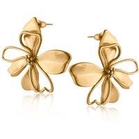 BIG METAL LONDON Women's SEVERINE FLORAL STAINLESS STEEL EARRINGS in Gold | Size: 4 cm