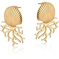 BIG METAL LONDON Women's HECATE CORAL SHELL STAINLESS STEEL EARRINGS in Gold | Size: 4 cm