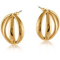 BIG METAL LONDON Women's EVDOKIA CAGED STAINLESS STEEL EARRINGS in Gold | Size: 3 cm