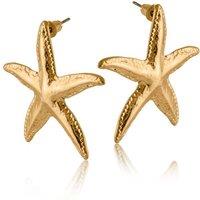 BIG METAL LONDON Women's BEATRICE SEA STAR STAINLESS STEEL EARRINGS in Gold | Size: 4 cm