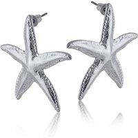 BIG METAL LONDON Women's BEATRICE SEA STAR STAINLESS STEEL EARRINGS in Silver | Size: 4 cm