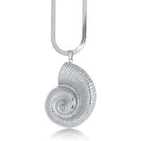 BIG METAL LONDON Women's IMAN SHELL STAINLESS STEEL NECKLACE in Silver | Size: 41 cm