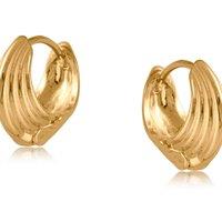 BIG METAL LONDON Women's ATHENA SMALL HUGGIES EARRINGS in Gold | Size: 2 cm