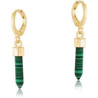 BIG METAL LONDON Women's PORTOFINO SMALL HUGGIES EARRINGS in Green | Size: 3 cm