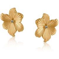BIG METAL LONDON Women's CARLOTTA FLORAL MATTE EARRINGS in Gold | Size: 3 cm