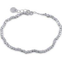 BIG METAL LONDON Women's SALOME BEADED MATTE BRACELET in Silver | Size: 16 cm