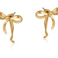 BIG METAL LONDON Women's PALOMA BOW MATTE EARRINGS in Gold | Size: 2 cm