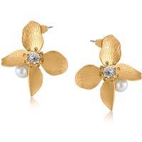 BIG METAL LONDON Women's CORDELIA MATTE FLORAL EARRINGS in Gold | Size: 3 cm