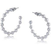 BIG METAL LONDON Women's LOUISE BALL SHAPED HOOP EARRINGS in Silver | Size: 3 cm